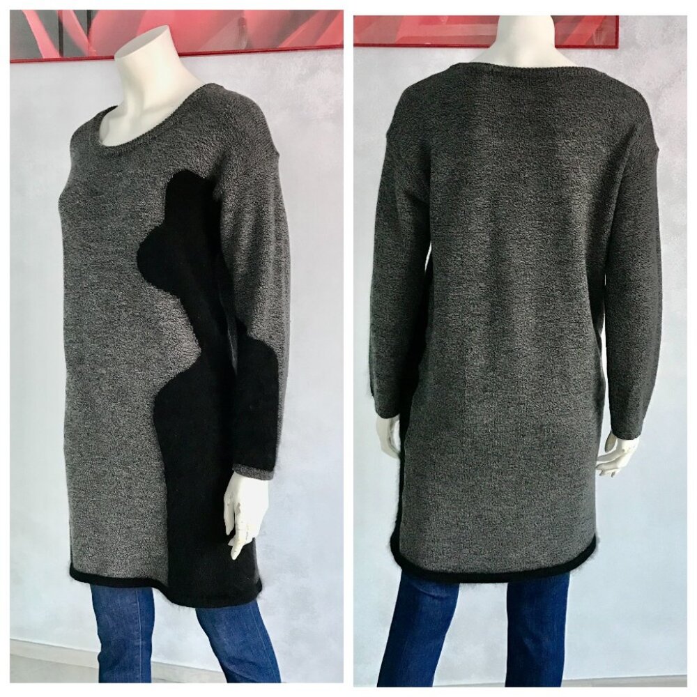 Mary Katrantzou Wool Sweater - Dress Gray / Black Size M